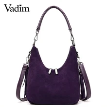 Vadim женская сумка, замшевые кожаные сумки, женские роскошные сумки на плечо, высокое качество, элегантная женская сумка с кисточками через плечо