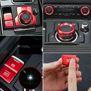 

EPB Button Cover Trims Autohold Cap For Mazda 3 6 CX5 Parts 2pcs/Set Red