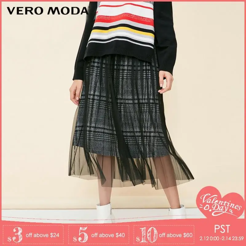 Vero Moda милые женские двухслойные юбки в клетку | 318416509|