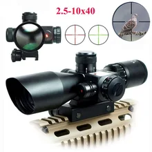 Mira telescópica táctica para Rifle, visor óptico de punto rojo y verde, apto para pistola de caza, lupa de francotirador Airsoft, 2,5-10x40
