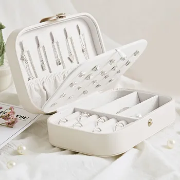 

Earring Ring Jewelry Storage Box Case Organizer Flannel Tray Holder Gift Rangement Maquillage Makeup Organizer Storage Box
