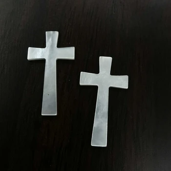 

100pcs/lot 11x22mm Natural long Cross Mother of Pearl shell for DIY Jewelry Cross mother Pearl MOP