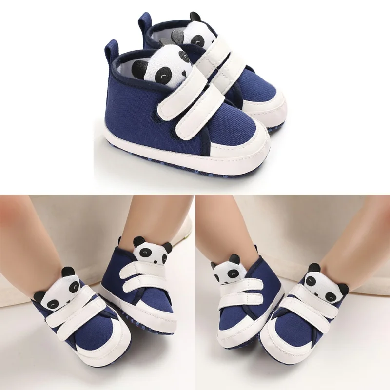 

Cute Boys Girls Baby Cartoon Panda First Walker Shoes Glue Point Anti-slip Soft Bottom Toddler Shoes New