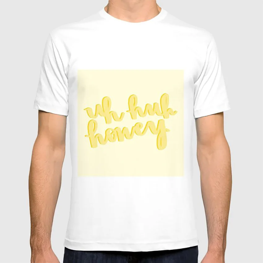 Uh Huh honey желтая футболка с надписью современная каллиграфия honey Yellow