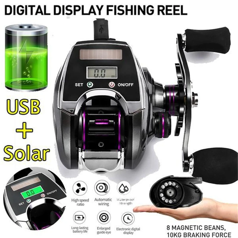 2022 New Max Drag 18kg Electric Depth Counting Fishing Reel Hand