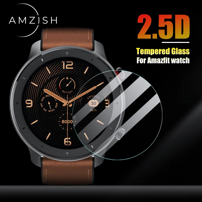 Amzish 2.5D защитное стекло с изогнутыми краями для Huami Amazfit GTR47 GTR42 устойчивое к