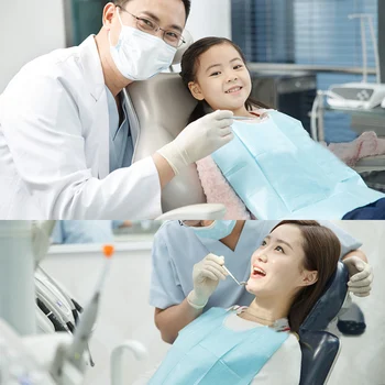 

30PCS/Bag Dental Materials Dental Disposable Neckerchief Dental Blue Paper Scarf Shop Towels Lacing Bibs