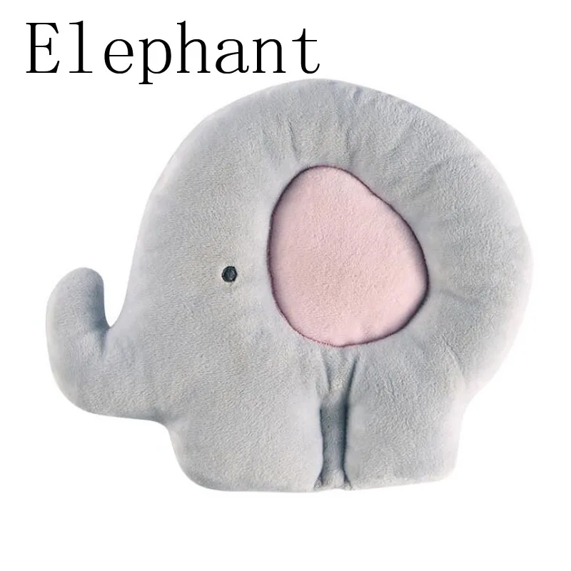 Детские подушки с мультяшным рисунком, хлопковая подушка для укладки головы, дышащая моющаяся Подушка с защитой от укуса и подголовника - Цвет: Elephant
