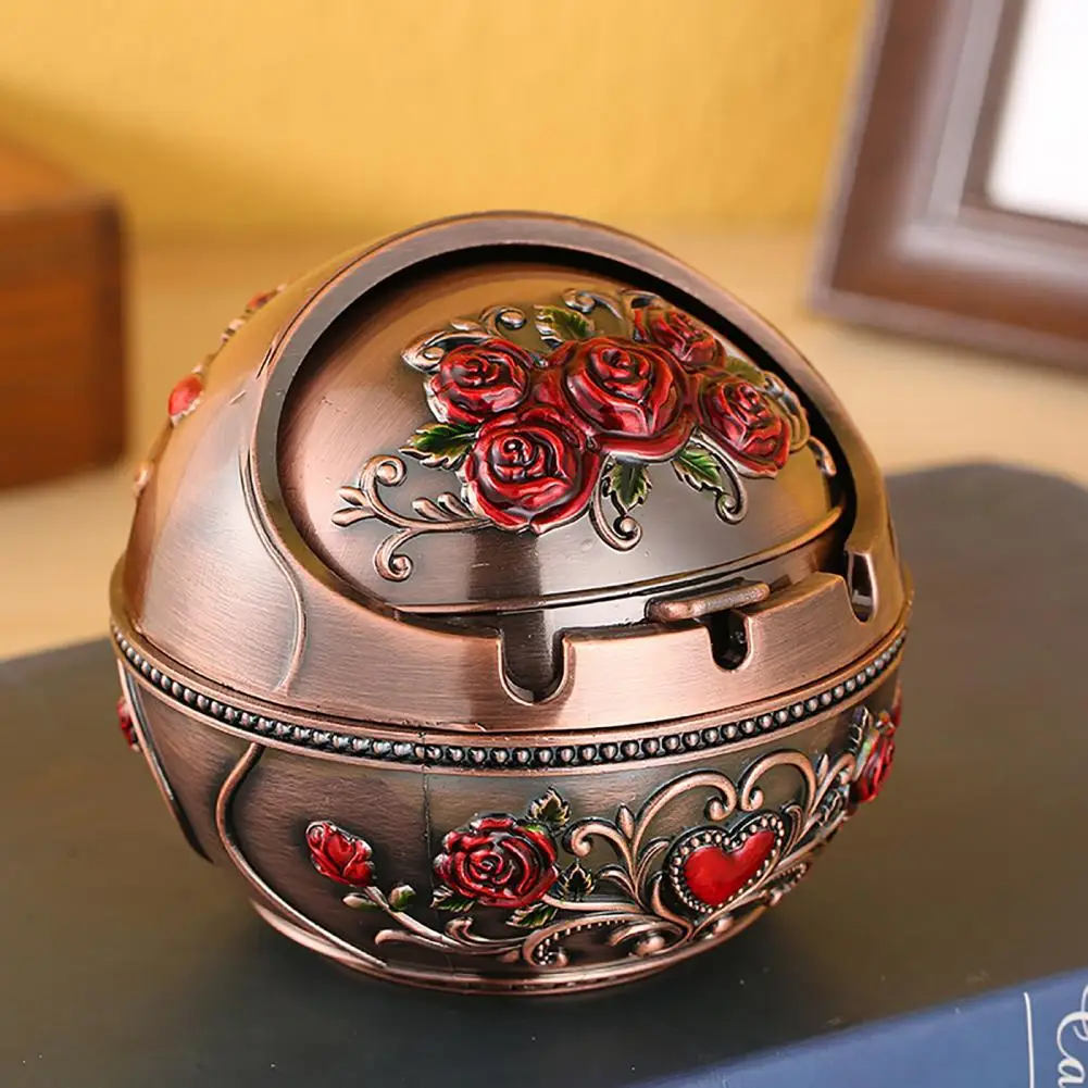 Silicone ashtray Air purifier ashtray Wood ashtray Cigarettes ashtray Portable ashtray Stainless steel ashtray Metal ashtray Ceramic ashtray Retro Ashtray Household Cigarette Smoking Holder Home Decor Zinc Alloy Large Ash Holder with Lid for Home Friend Birthday Gift
