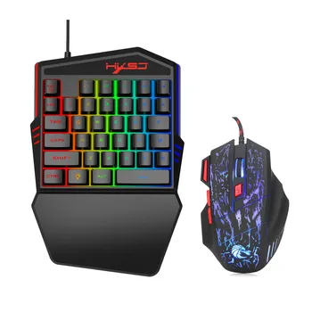 

ZGPAX gaming keyboard ergonomic mini One handed mouse keyboard set backlit 35 Keys USB Wired game keyboard for pubg overwatch