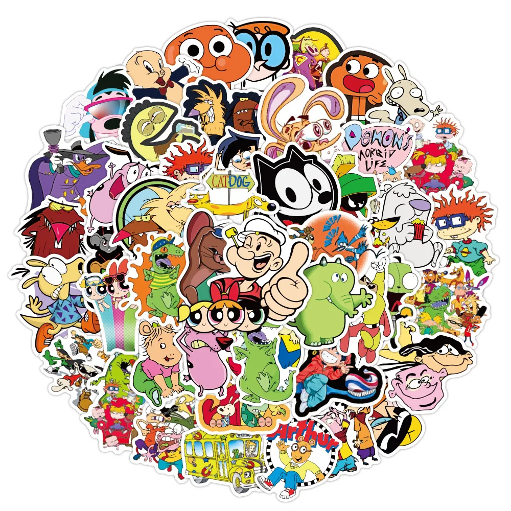 Pegatinas de dibujos animados para Skateboard, pegatinas clásicas mezcladas de Anime, para nevera, portátil, motocicleta, equipaje, grafiti, impermeable, pegatina infantil, juguete, 10/30/50 Uds.