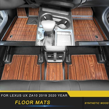 

Car Accessories Floor Mats Set for Front 2nd Row Synthetic Wood Tray Wooden Pad Foot Mat Carpets for Lexus UX ZA10 2019 2020