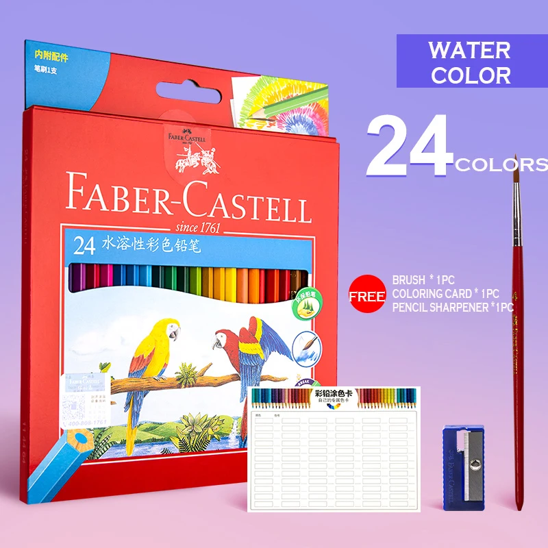 Faber Castell 12/24/36/48/60/72 Couleurs Colors eau Crayon de Couleur Peinture 