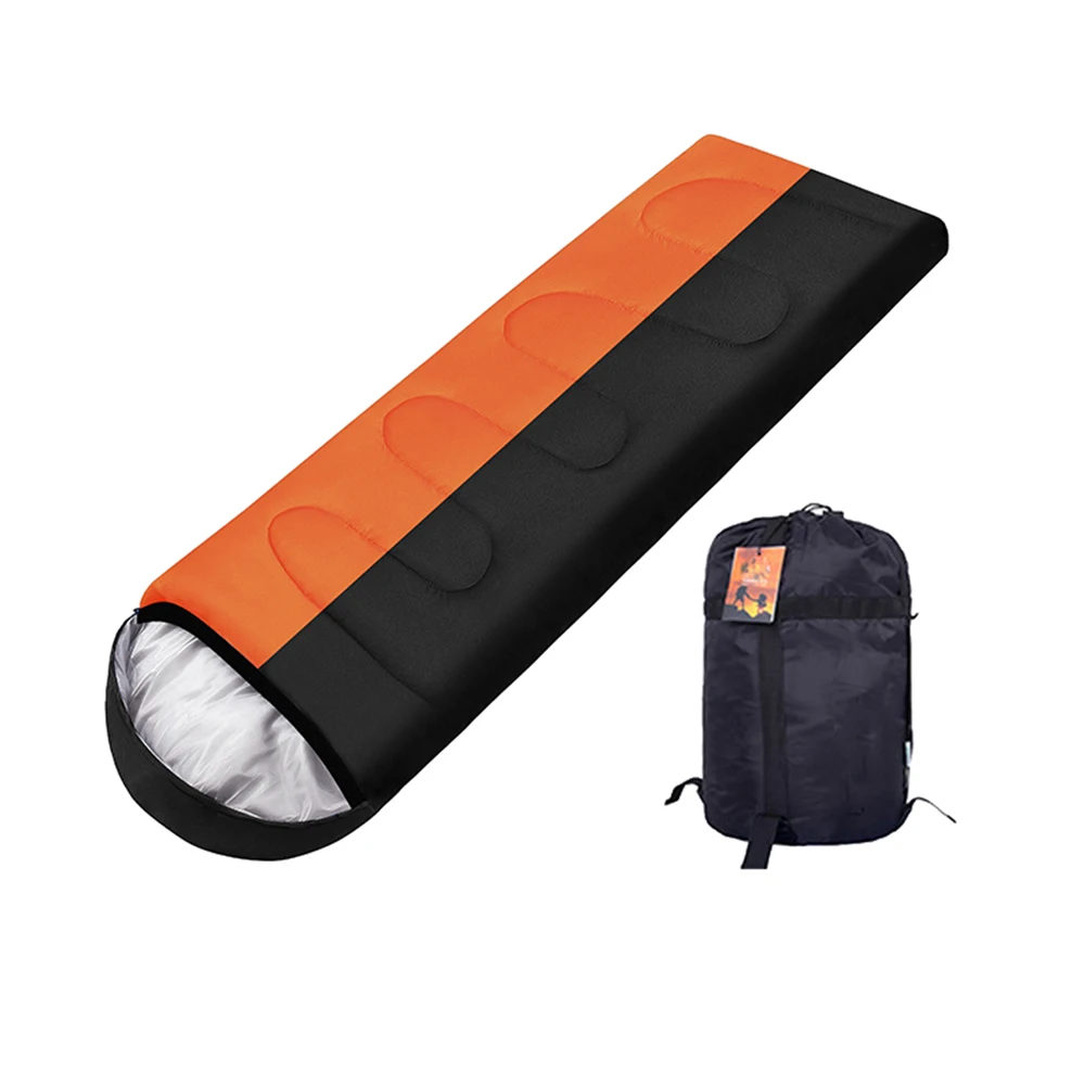Orange Black 1.1KG Открытый водонепроницаемый спальный мешок для путешествий, спальный мешок для кемпинга, спальный мешок, теплый зимний спальный мешок для взрослых - Цвет: Orange Black 1.1KG