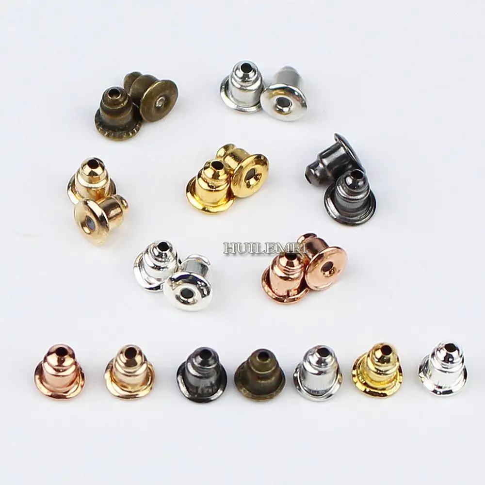 

200pcs/lot Stud Earrings Back Stoppers Earring Findings DIY Blocked Caps Earring Backs Stoppers Ear Jewelry Accessories Findings