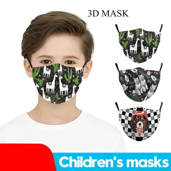 

Washable Classic Animal Grid Child Face Mask Print Mask Protection Dust Proof Kids Mask Reusable Fabric Mask