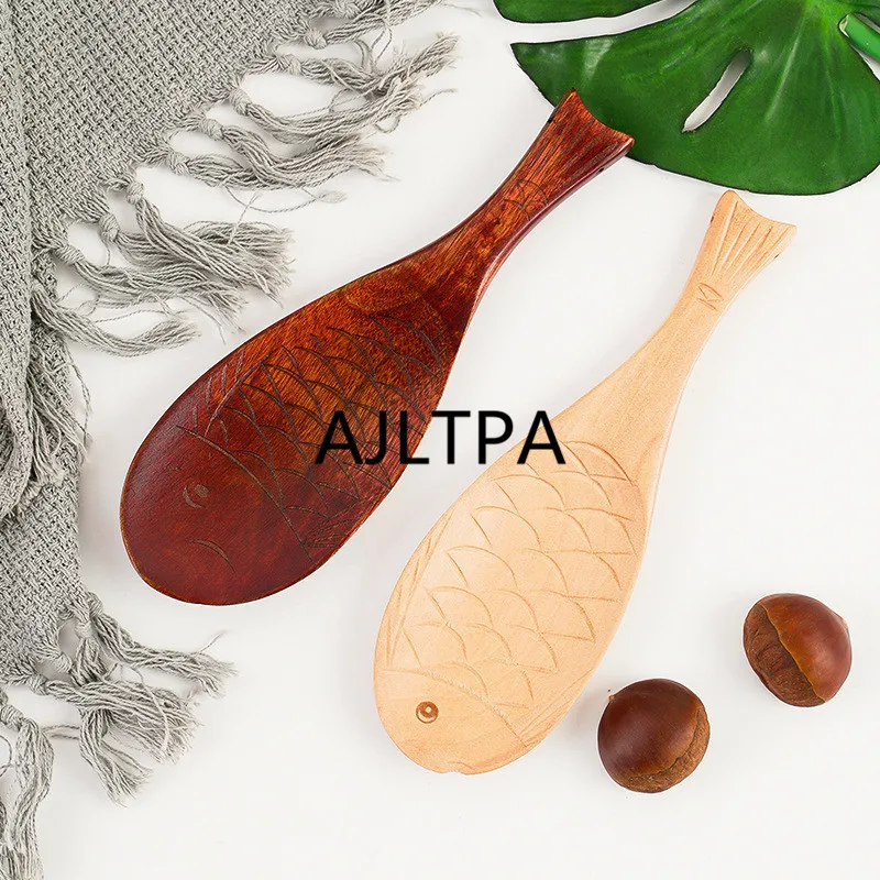 100pcs/lot Wooden Spoon Dinner Spoon Home Flatware Porridge Bowl Fish Spoon Japanese Soup Spoons Home Restaurant CT0202