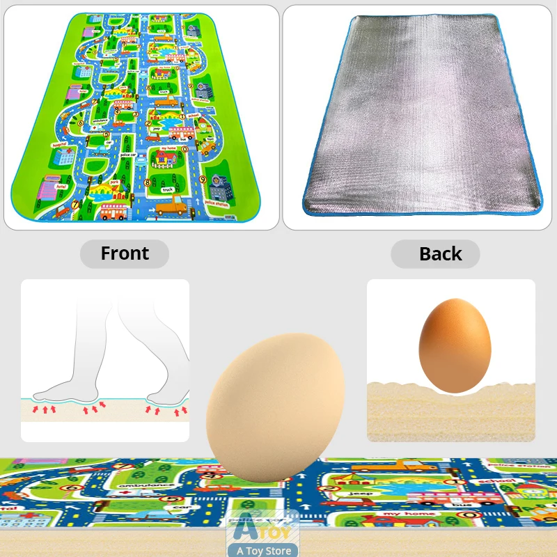Карта города, мягкий игровой коврик для малышей, детский игровой коврик, игрушки для ползания, развивающие ковры для детей, Детский игровой коврик-головоломка