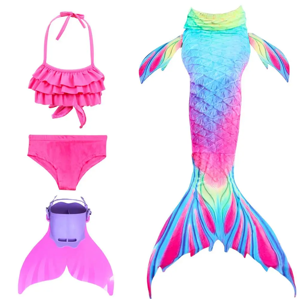 

Fancy Mermaid tails with Fins Monofin Flipper mermaid swimming tails for Kids Girls Summer Beach Wear Swimsuits Cosplay Costume
