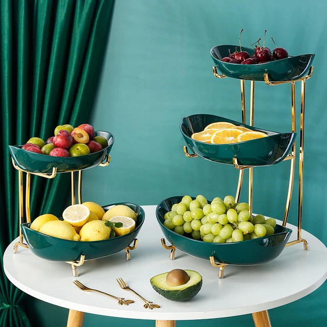 Modern Fruit Bowl Basket Tea Platter Layered for Wedding Banquet