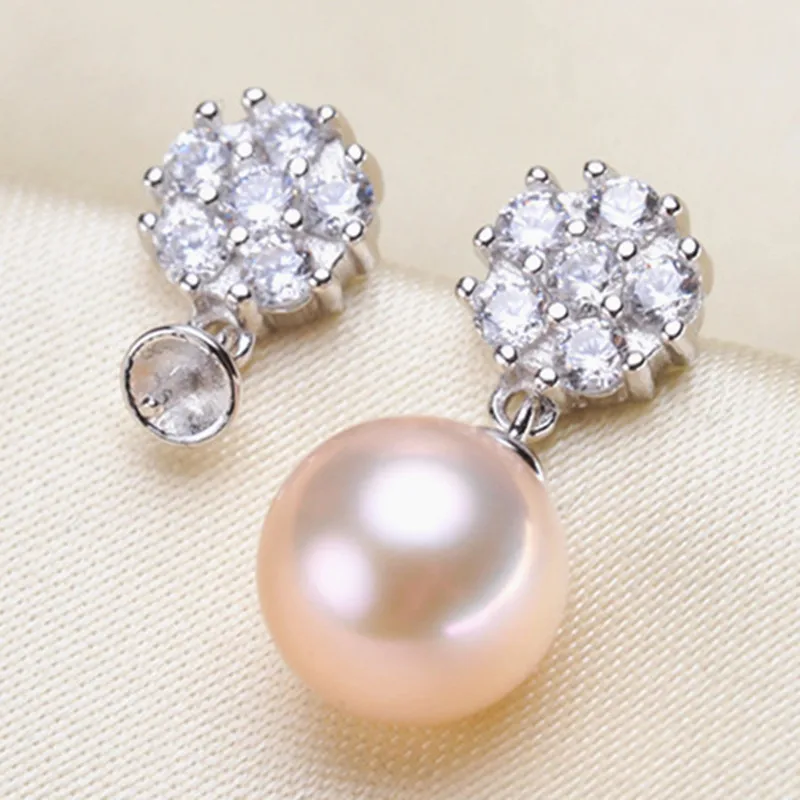 

Trendy Pearl Earrings Accessories 925 Silver Plating Earrings Findings Dangle Earring Jewelry Parts Fittings Mountings DIY Gift