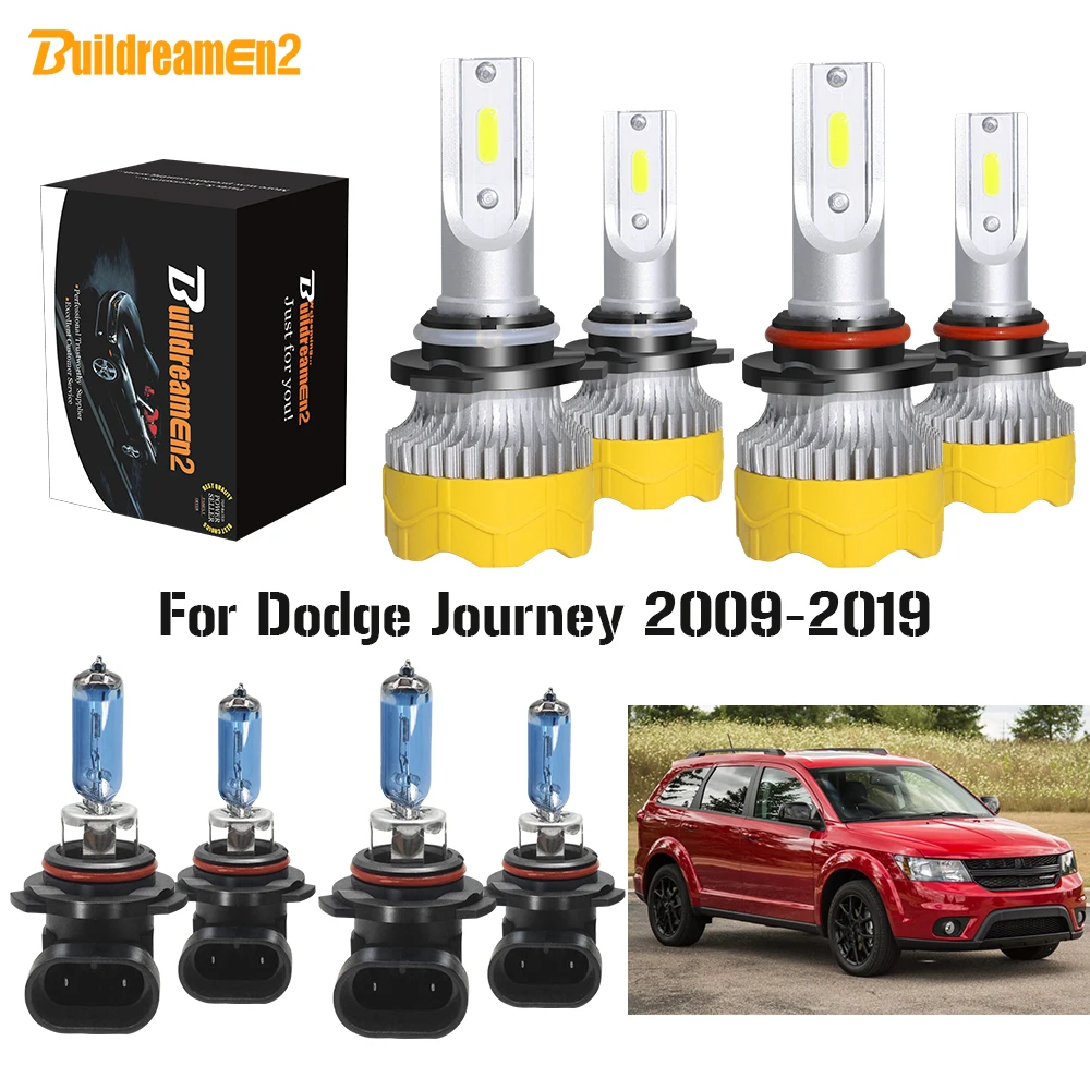 

Buildreamen2 4 Pieces 9005 9006 Auto LED Halogen Headlamp Light Car Headlight High Low Beam 12V For Dodge Journey 2009-2019