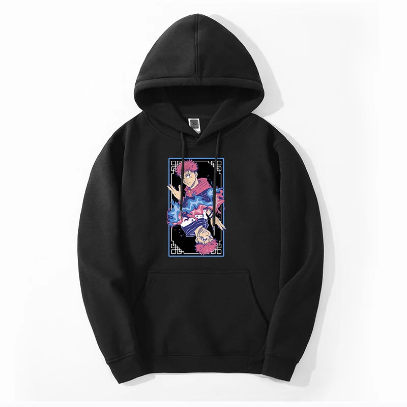 

Jujutsu Kaisen Anime Men's Fashion Warm Hoodies Itadori Yuji Sweatshirts Fleece Hooded Ryomen Sukuna Sportswear Hip Hop Top