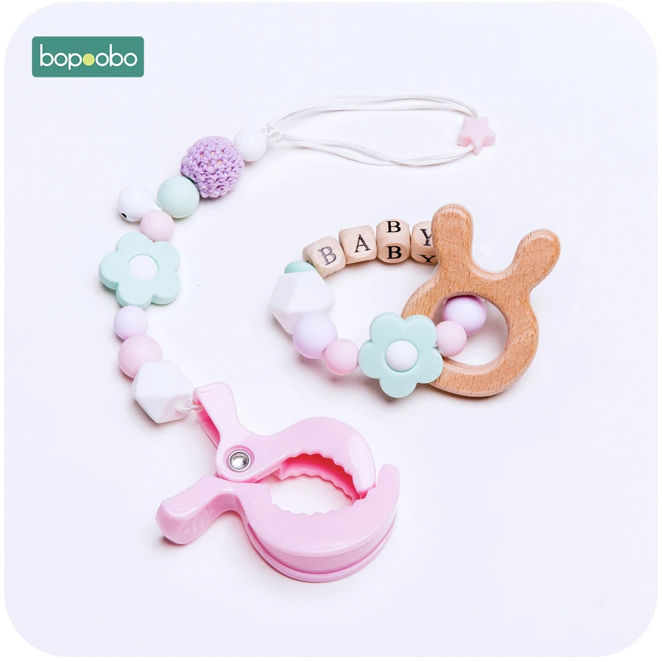 Bopoobo 1 шт. пищевая игрушка в виде животного без БФА, силиконовый бисер, погремушка для малышей DIY новорожденное персонализированное зубное кольцо, браслет