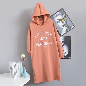 

2020 Autumn & Winter New Arrival Korean Version Tide Hooded Long Sweatshirt Plus Velvet Loose Sweatshirt Free Shipping