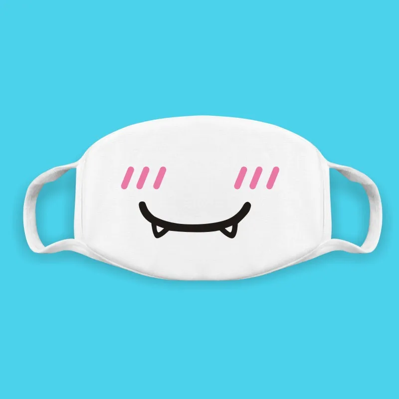Cotton Face Mask Kawaii Anime Expression Breathable For Korean Unisex Mouth Muffle