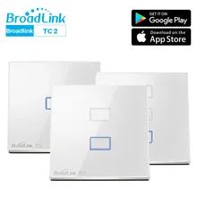 Broadlink TC2 WiFi Switch EU Standard Smart House Wall Light Touch Switch APP Control Via Broadlink RM Pro Smart Home Automation funryn eu st2 1 2 3 gang rf433 light switch smart home automation remote control touch panel switch via broadlink rm pro rm2