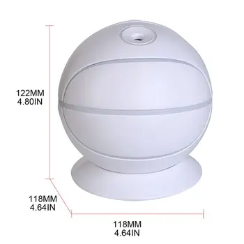 

Mist Humidifier Diffuser Mute Office Home Air Purifier Creative Mini Basketball Shape Automatic Shut-off and Night Light 240ML