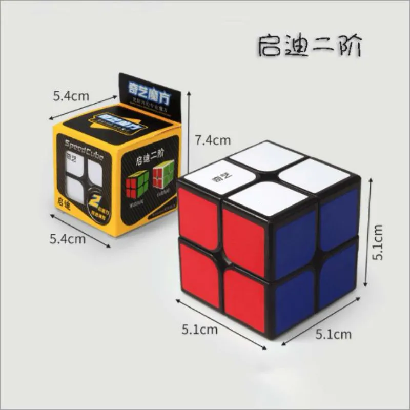 Qiyi, Волшебная нео-Кубы Профессиональный 2x2x2 5,1 см Стикеры Скорость Поворотная головоломка игрушки для Детский Подарок Куб