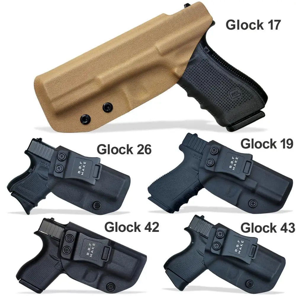 BBF Make IWB Тактический KYDEX пистолет кобура Glock 19 17 25 26 27 28 43 22 23 31 32 Внутри