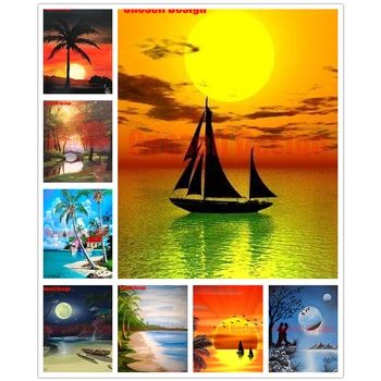 

great diamond painting full square BEACH tree 5d diamond art kit beach tree diy diamond embroidery full set children best gift