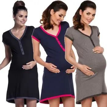 

AU Women Pregnant Dress Maternity Pregnancy Clothing Breastfeeding Nursing Dress