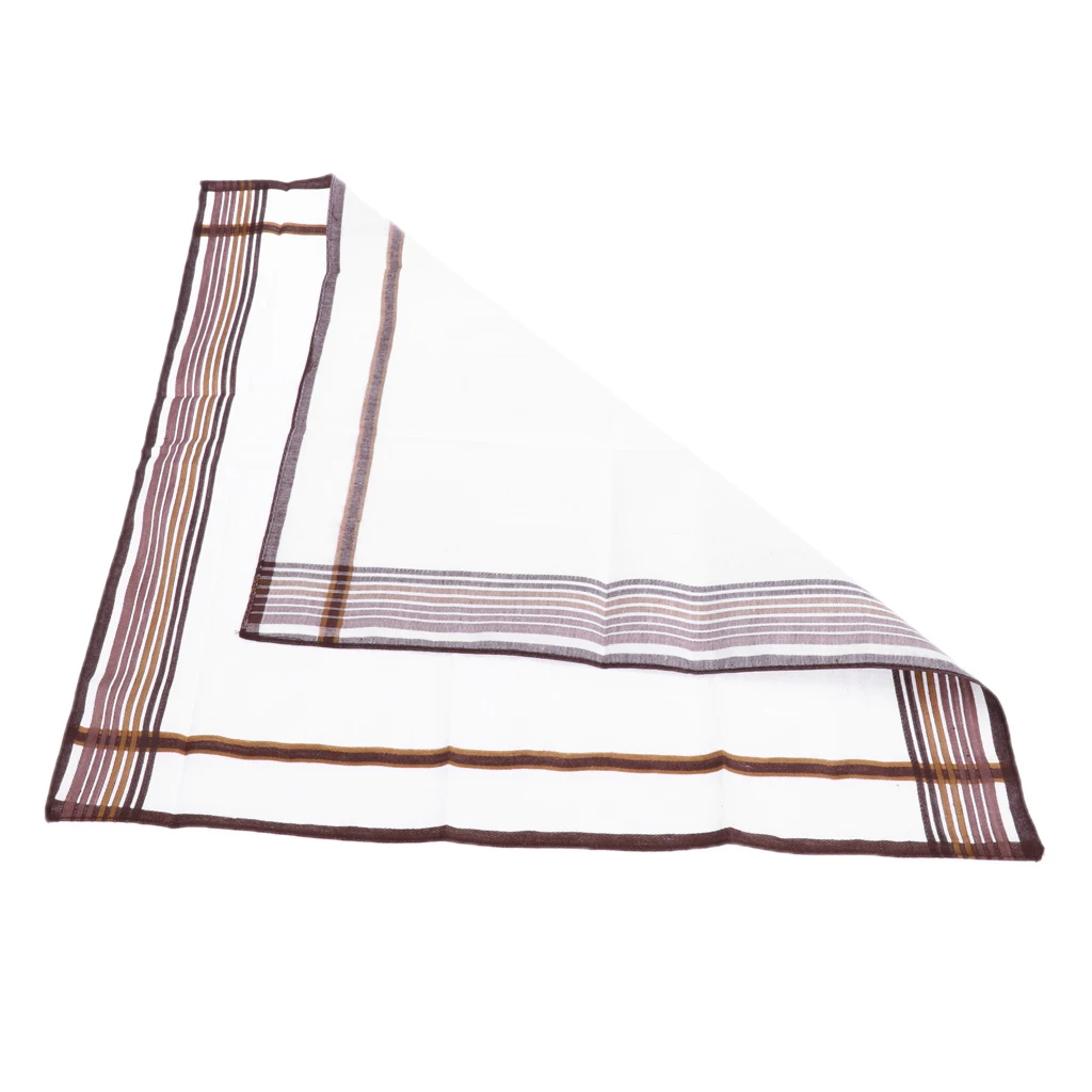 12 шт мужской Карманный платок квадратный Hanky Grid Hankie 43x43 см