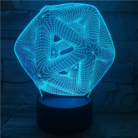 2 LED Night Light 3D Illusion USB Touch Sensor Color Changing Baby Nightlight Bedroom Decor Novelty Lighting 3d Night Lamp Present - Испускаемый цвет: 2