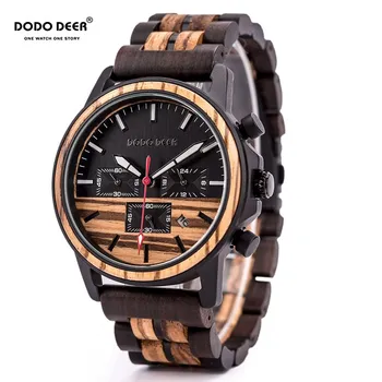 

DODO DEER Wood Watch Men Stopwatches Handmade Relogio Masculino Wristwatch Gift for Male erkek kol saati