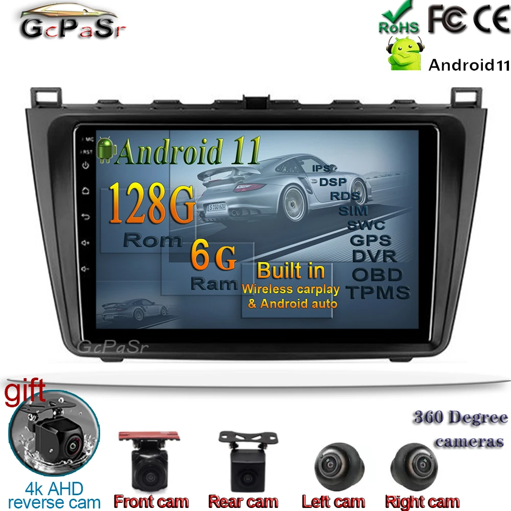 1280*720 IPS экран для Mazda 6 2 GH 2007 - 2012 автомобильное радио мультимедийный видеоплеер