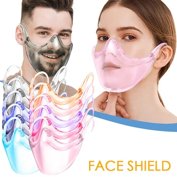 

Colorful Transparant Face Masks Kitchen Splatter Screens Durable Mask Face Shield Washable Reusable Clear Face Mask mascarilla