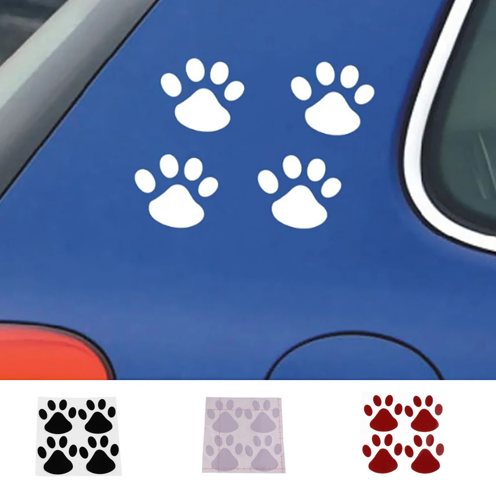 Car Sticker Cool Design Paw 3D Animal Dog Cat Bear Foot Prints Footprint 3M Decal Car Stickers 3 Colors Cute Cat Bear Claw 
