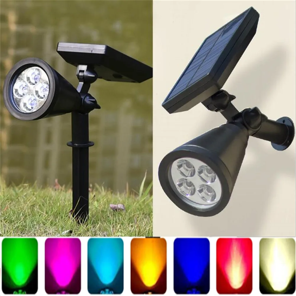 4 светодиодные лампы на солнечных батареях для лужайки прожектор сада наружный