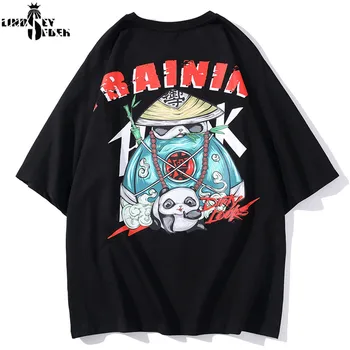 

Men Women Men T-Shirt Harajuku Casual Cartoon Master Panda Print T-Shirt Short Batwing Sleeve Summer Cotton T-Shirt Hip Hop