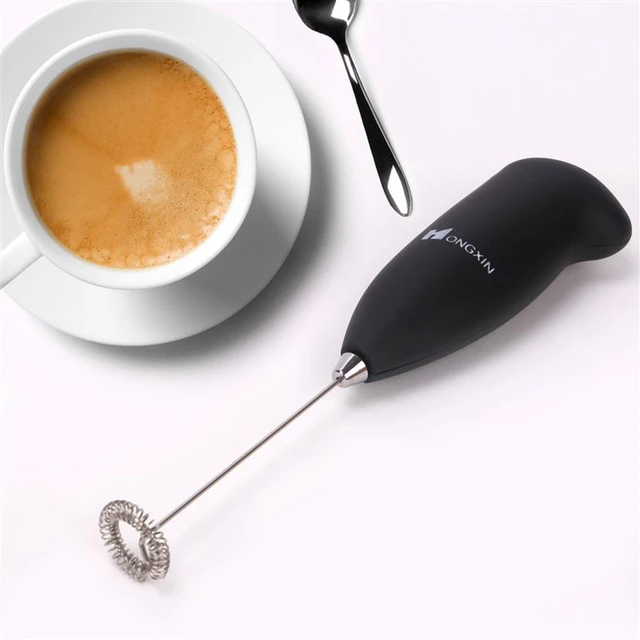 1pc Electric Milk Frother Kitchen Drink Foamer Whisk Mixer Stirrer Coffee  Cappuccino Creamer Whisk Frothy Blend Whisker Egg Beater, Without Battery