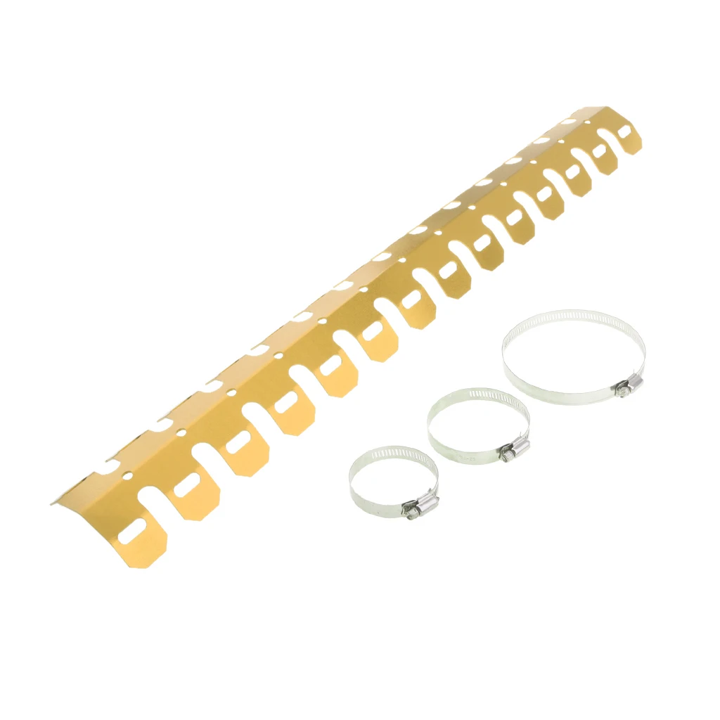 61cm Universal Motorcycle Exhaust Muffler Pipe Leg Protector Heat Shield Cover For All Dirt Bike Racing Aluminum