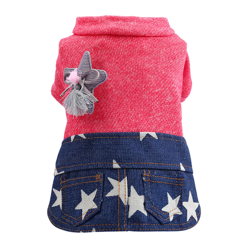 Новая ковбойская юбка с принтом звезды для домашних животных осенне-зимняя удобная одежда для кошек и собак