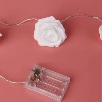 

1.5 m 10 Light 3AA Battery Simulation Rose Light String Warm White Color Festive Party Atmosphere Decoration Supplies #C