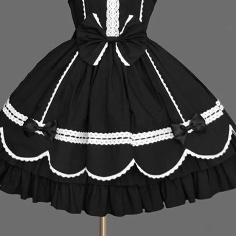 Модное винтажное готическое платье для женщин, Kawaii, с бантом и воланом, с длинным рукавом, в стиле пэчворк, косплей, платье для вечеринки, vestidos Sukienki ropa mujer