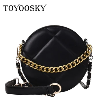 

TOYOOSKY High Quality Round Bags For Women Messenger Bag Female PU Leather Crossbody Bag Chain Circle Handbag New 2019